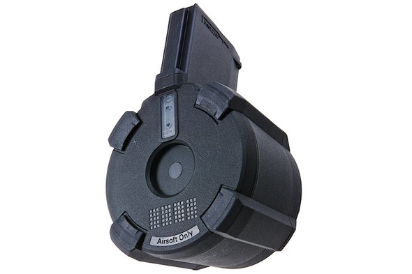 Battleaxe M4 / M16 Airsoft AEG Drum Magazine (2200 rounds, Sound Control) - Black (Type 2)
