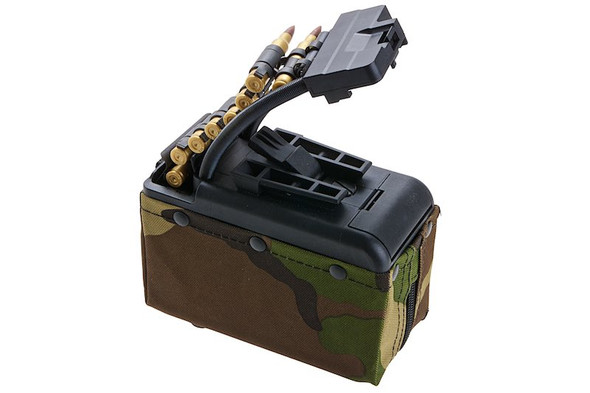 Battleaxe x T8 A&K MK46 Mod 0 Minimi AEG Drum Magazine (2000 rds, Sound Control, Turbine System) - WD