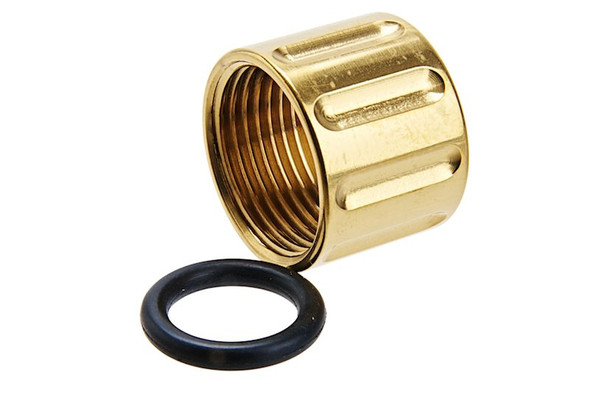 5KU Vertical Knurling Threaded Protector - 14mm CCW - Gold