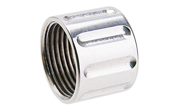 5KU Vertical Knurling Threaded Protector - 14mm CCW - Silver