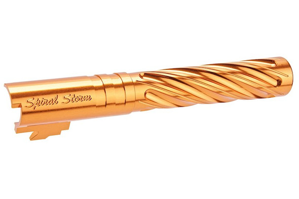 Dr. Black Hi-Capa 5.1 GBB Outer Barrel (Type -Spiral Storm,  6063 Aluminum, Orange)