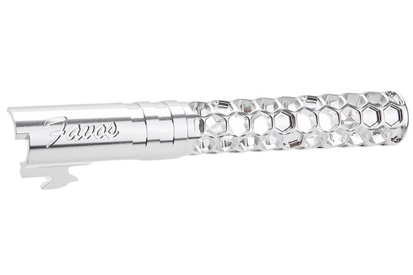 Dr. Black Hi-Capa 5.1 GBB Outer Barrel (Type -Favos, 6063 Aluminum, Silver)