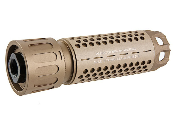 ACETECH Predator MKIII Tracer Suppressor Unit (M14CCW) w/ Blaster MS inside (Flame Effect) - Tan