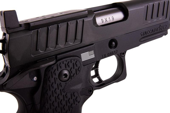 EMG 6mm Pro Shop Staccato C2 2011 with Compensator Gas Airsoft Pistol - Black (R612-4) (by Army Armament)