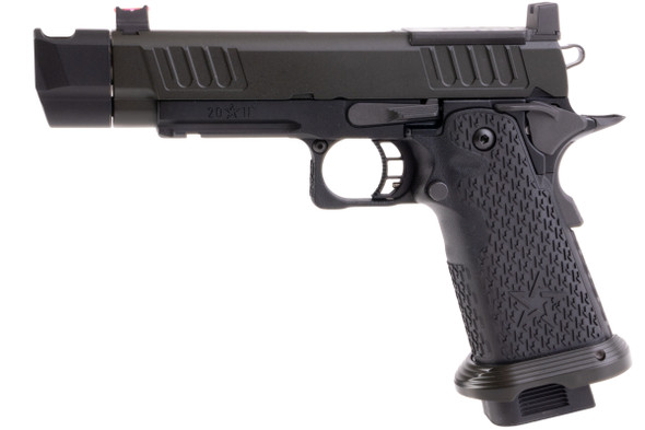 EMG 6mm Pro Shop Staccato P 2011 w/ Compensator Gas Airsoft Pistol - BK (R611-2) (by Army X T8 Upgrade)