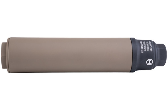RGW MDX Suppressor Airsoft - 8 inch (14mm CCW, Aluminum) - Cerakote FDE