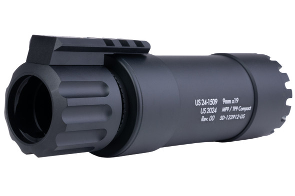 Angry Gun KWA MP9 / KSC TP9 Compact Suppressor - Tracer Ver. (Black w/ AG Tracer System - Flame effect)
