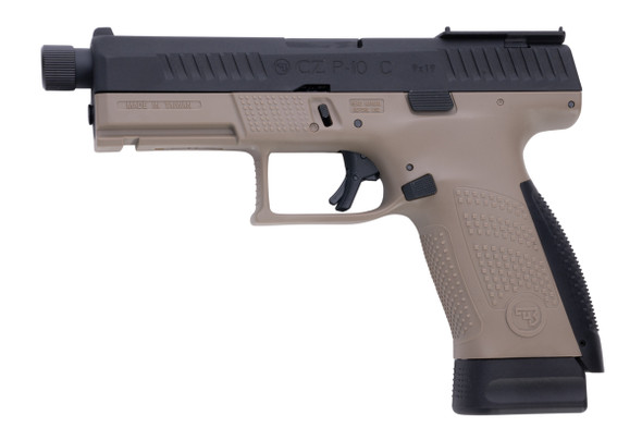 ASG CZ P-10C GBB Pistol Airsoft (CO2 Version, Optics Ready) - Dual Tone Black/FDE