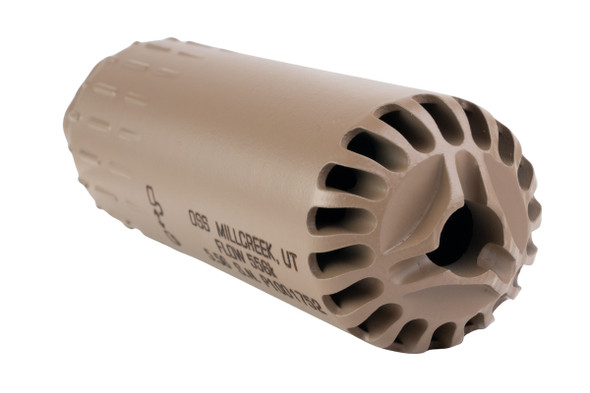 Angry Gun 3D Printed Flow 556K Dummy Suppressor (Cerakote FDE) w/ Tornado Flash Hider (14mm CCW)