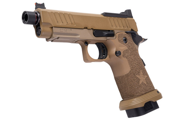 EMG 6mm Pro Shop Staccato C2 2011 SOC GBB Pistol w/ Hand-Made Stippling Grip - FDE (by Army Armament)