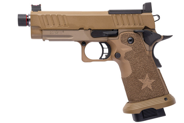 EMG 6mm Pro Shop Staccato C2 2011 SOC GBB Pistol w/ Hand-Made Stippling Grip - FDE (by Army Armament)
