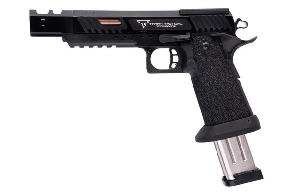 Army Armament JW3 TTI Alpha GBB Airsoft Pistol (CNC Slide) w/ Hand-Made Stippling Grip - Black