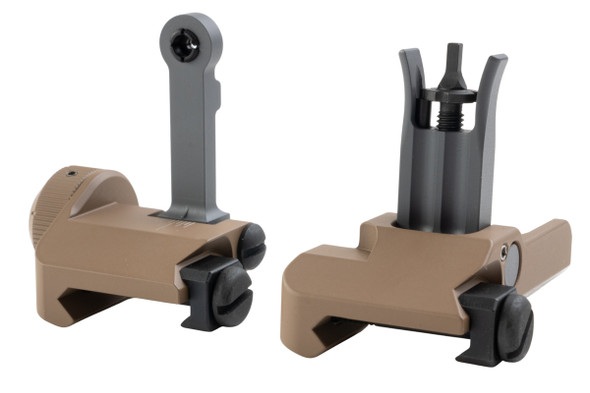 BJ TAC KAC 300 Style Folding Sight Set (Stainless Steel, DE)