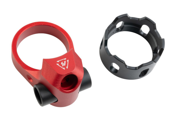EMG Strike Industries TRIBUS V2 Castle Nut & QD End Plate for Tokyo Marui MWS GBBR - Red (by G&P)