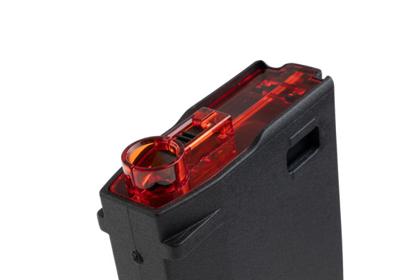 Amarok Sports Polymer Mid Cap Magazine for AEG (250rds, Black/Red)