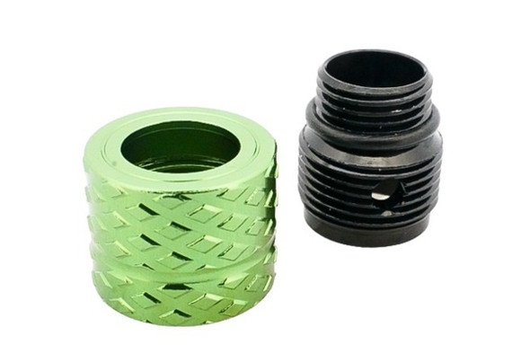 Dr. Black Thread Adapter Type B (Green, Aluminum) - 11mm CW to 14mm CCW