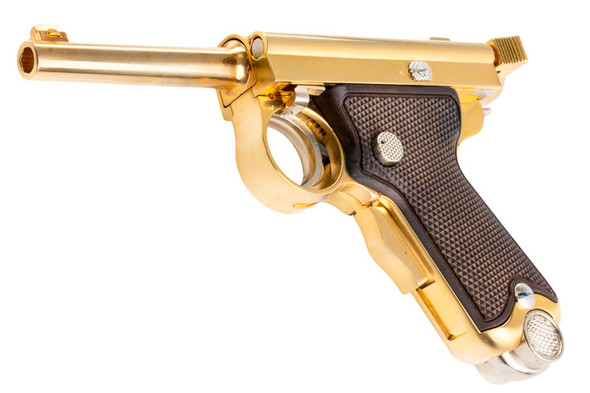 Marushin Baby Nambu Model Gun (Onshi Engraving) - Gold Plated