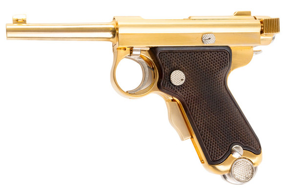 Marushin Baby Nambu Model Gun (Tokyo Gas Engraving) - Gold Plated