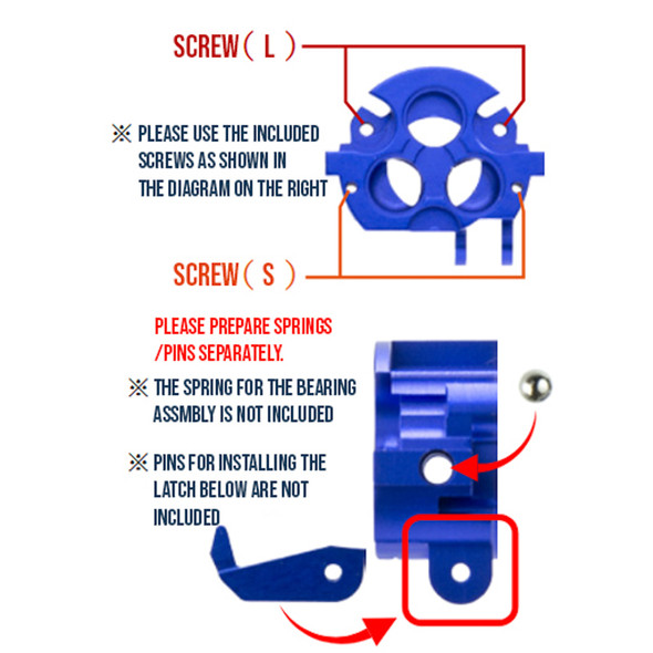 C&C Tac Tokyo Marui SAIGA 12 GBB Enhanced Nozzle Feeding Rear Base (CNC Aluminum) - Blue