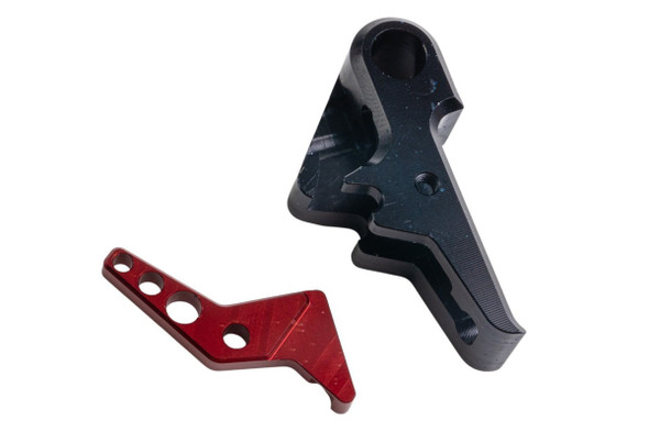 Revanchist Airsoft VFC Walther PDP Flat Trigger Set - Black Trigger, Red Safety