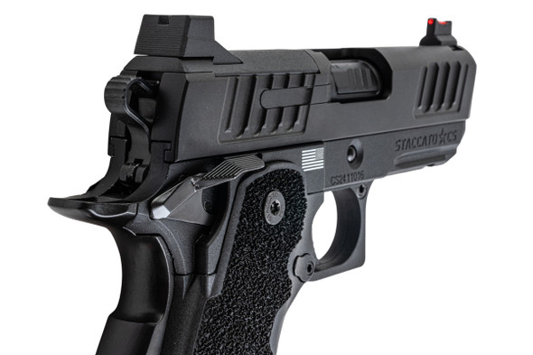EMG Staccato Licensed CS Compact 2011 GBB Airsoft Pistol (Model: Master Grip / CNC / Green Gas) - BK