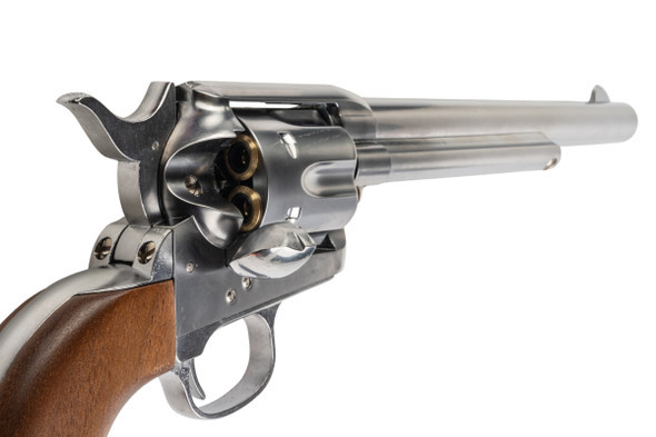 Marushin SAA 1st Gen.Late Cavalry Gas Revolver (Silver, Wood Grip)