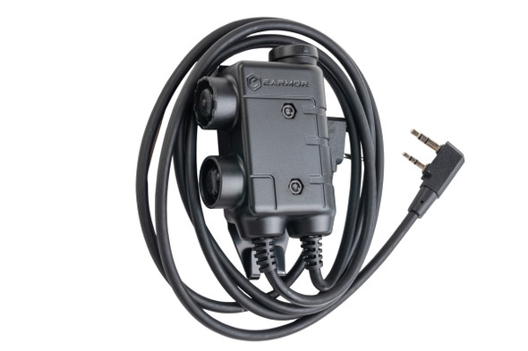 Earmor M56 Dual-Comm Push-to-Talk (Aviation Headset Connector) (Kenwood Plug)