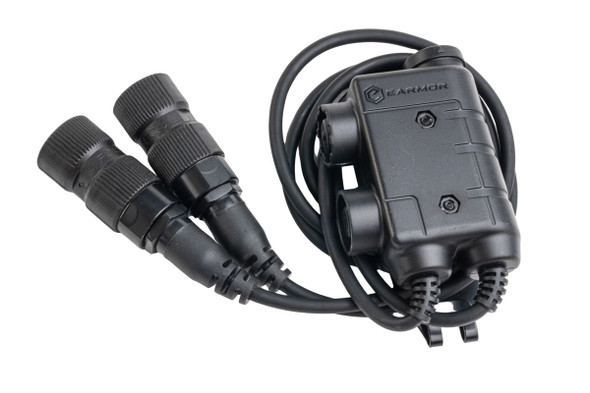 Earmor M56 Dual-Comm Push-to-Talk (U-174 Headset Connector) (Mil Prc 6 Pins Plug)
