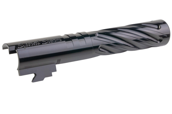 Dr. Black Hi-Capa 4.3 GBB Outer Barrel (Type -Spiral Storm, 6063 Aluminum, Black)