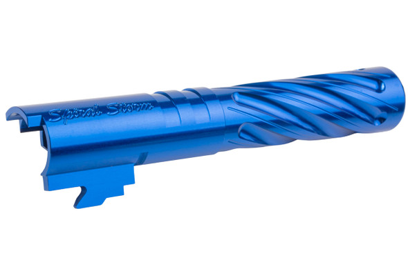 Dr. Black Hi-Capa 4.3 GBB Outer Barrel (Type -Spiral Storm, 6063 Aluminum, Blue)