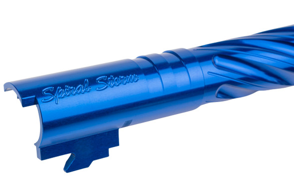 Dr. Black Hi-Capa 4.3 GBB Outer Barrel (Type -Spiral Storm, 6063 Aluminum, Blue)