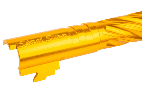 Dr. Black Hi-Capa 4.3 GBB Outer Barrel (Type -Spiral Storm, 6063 Aluminum, Gold)