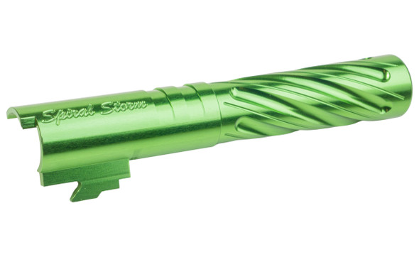 Dr. Black Hi-Capa 4.3 GBB Outer Barrel (Type -Spiral Storm, 6063 Aluminum, Green)