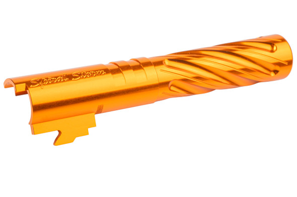 Dr. Black Hi-Capa 4.3 GBB Outer Barrel (Type -Spiral Storm, 6063 Aluminum, Orange)