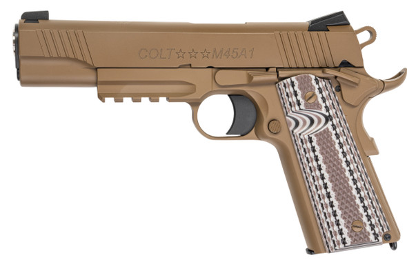 EMG Cybergun Colt Licensed 1911 M45A1 GBB Airsoft Pistol (T8) - FDE (by Army Armament)