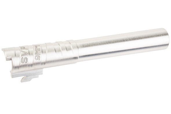 5KU Tokyo Marui Hi Capa 5.1 GBB Infinity SVP Stainless Steel Outer Barrel (9mm Marking) - Silver