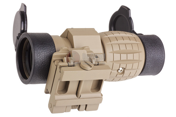 AIM-O 4X FXD Magnifier with Adjustable QD Mount - DE