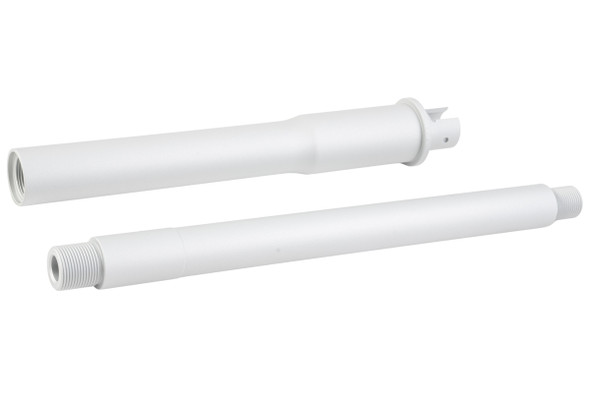 Airsoft Artisan Recce Style Outer Barrel for Tokyo Marui MWS M4 GBB (15 inch, Silver)