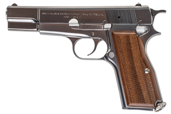 Marushin Browning Hi-Power Commercial Model Gun - Silver with Wood Grip