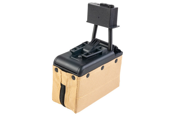 Battleaxe A&K M249 AEG Sound Control Drum Magazine (2200 rounds) - TAN