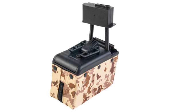 Battleaxe A&K M249 AEG Sound Control Drum Magazine (2200 rounds) - Digital Desert (DD)