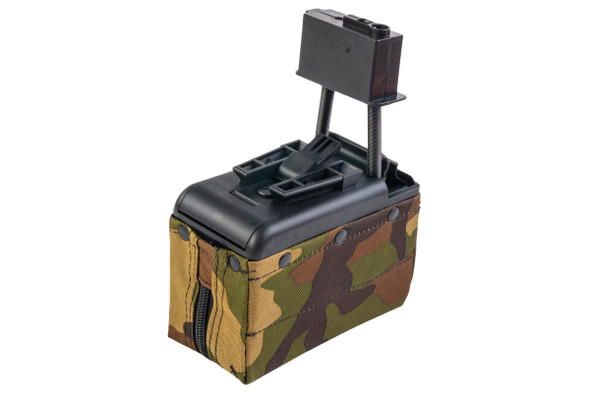 Battleaxe A&K M249 AEG Sound Control Drum Magazine (2200 rounds) - Woodland