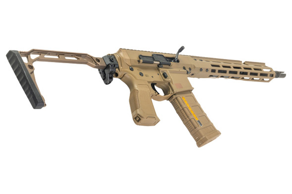 Double Eagle DWS-180 13.9 GBB Rifle Airsoft (Tan) - Folding Stock with Dmag