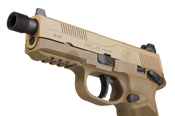 Cybergun FN Herstal FNX45 Tactical Airsoft Gas Blowback Pistol (by VFC) - TAN