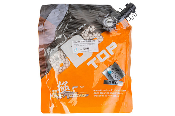 Ultraforce TOP Premium Match Grade 0.25g BBs - White (1KG/Bag)