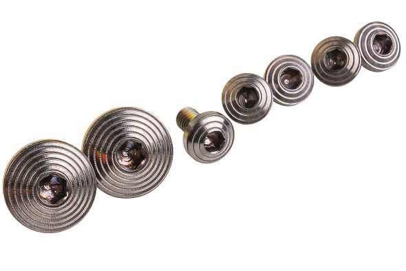 Dr. Black Stainless Steel Custom Grip Screw Set for Aluminum Grip -Type C (7pcs/set) - Titanium