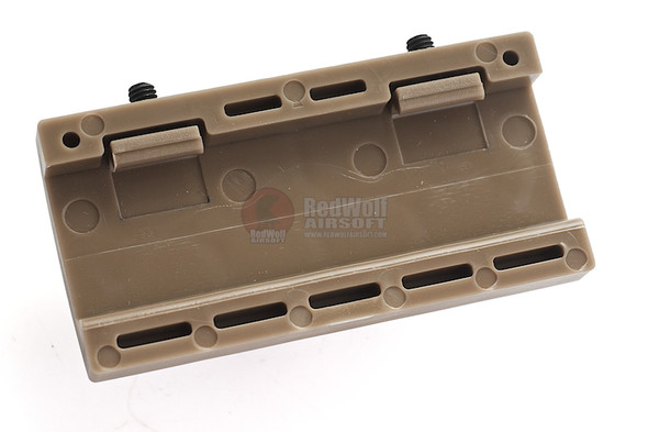Custom Gun Rails (CGR) Aluminum Rail Cover (USMC, Large Laser Engraved Aluminum) - FDE Retainer