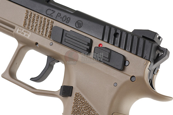 KJ Works ASG CZ P-09 Duty CO2 Airsoft Pistol (ASG Licensed) - TAN