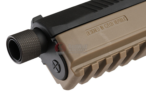 KJ Works ASG CZ P-09 Duty CO2 Airsoft Pistol (Threaded Barrel Version)(ASG Licensed) - TAN