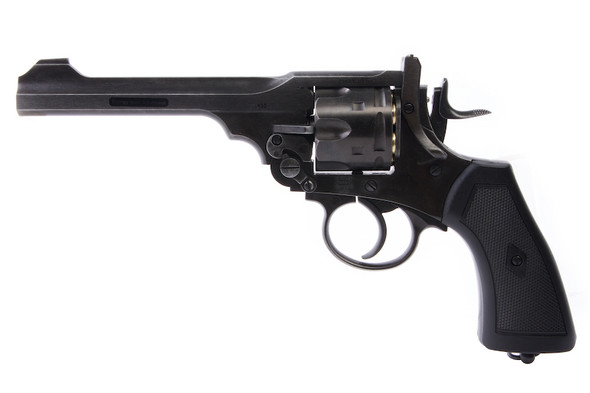 WinGun Webley MK VI Airsoft Revolver CO2 792 (Black Grip, 6mm Version) - Battlefield Finish